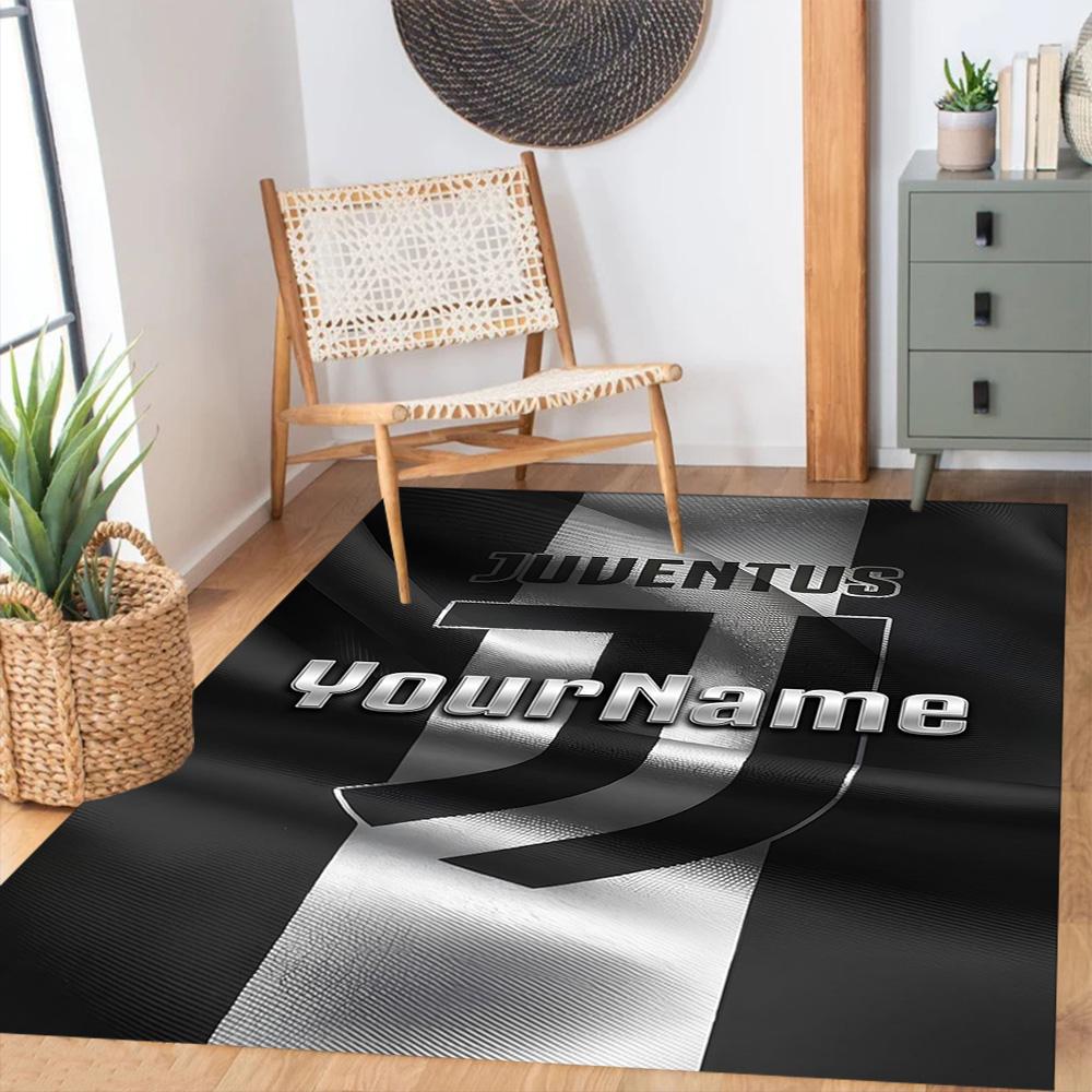 Juventus Customizable Name Carpet Design for Dormitory Kitchen Study room Foyer Anti-slip Rug Office home decor Birthday/Christmas Gift