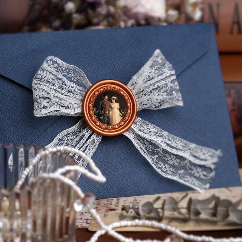 Matte Photo Frame Stamp Sealing Wax Stamp Head Fire Paint Lacquer Brass Seal Wax Stamp Head Envelope Wedding Invitation