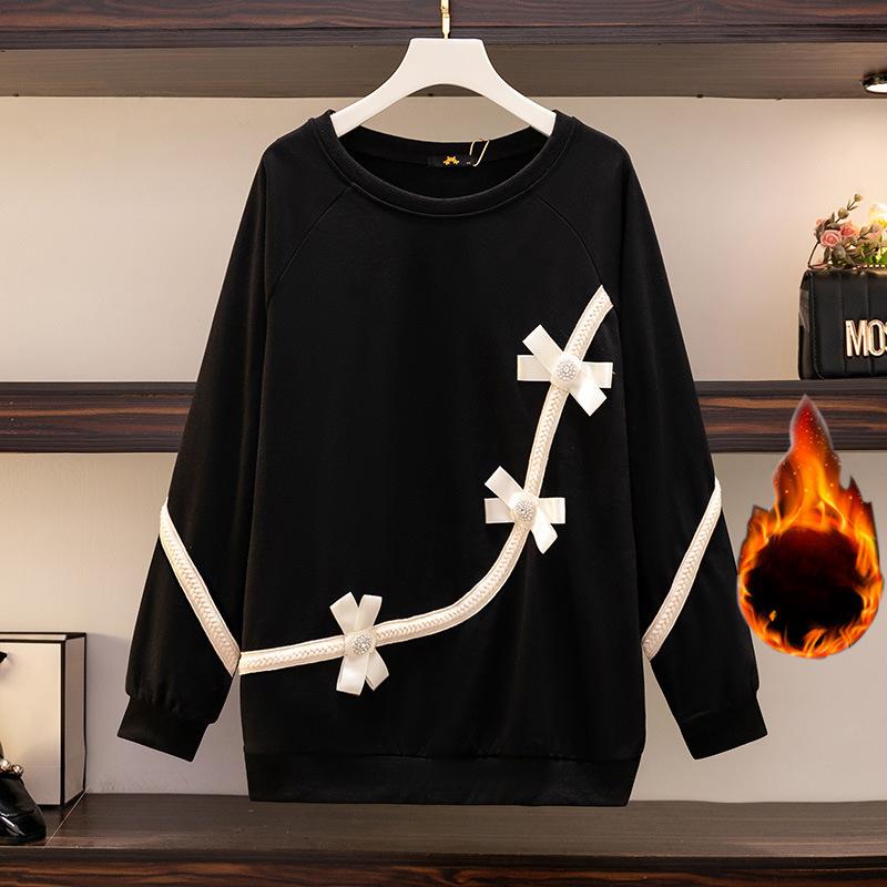 Plus Size Women's Three Dimensional Bow New Fashion Loose Hoodie