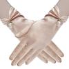 Satins Gloves Evening Gown Gloves with Pearls Decors Wedding Bride Gloves for Formal Occasion Stage Props Hand Gloves