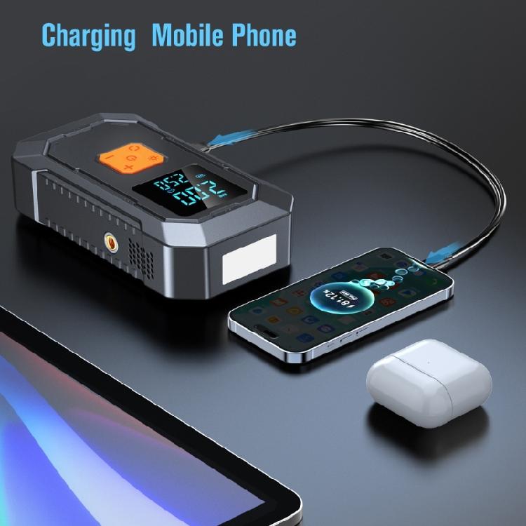 Cordless Tire Inflator Air Compressor With LED Work Light For Vehicles Balls Mobile Power Adapter USB C Fast Charging