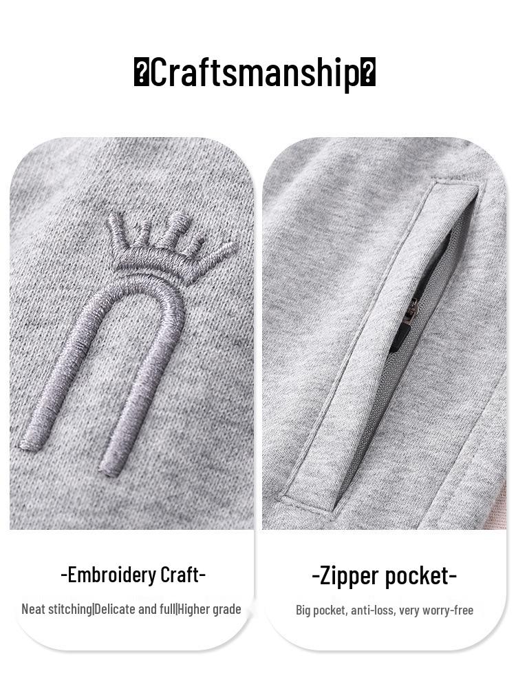 Women's Grey Cotton Fleece Sweatpants, 2025 Spring/Autumn Casual Style