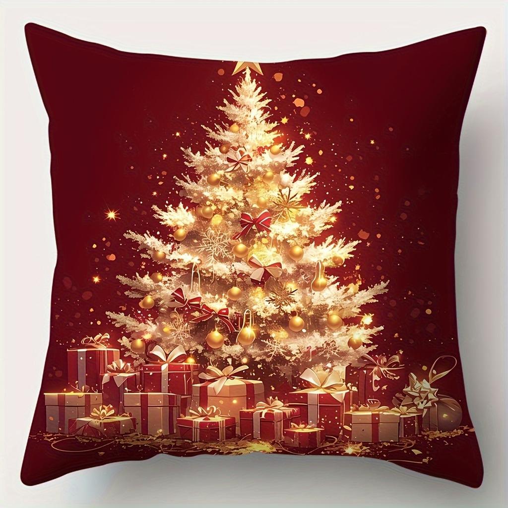 Christmas Decoration Pillowcase Gift Reindeer Christmas Tree Pillow Cover Living Room Sofa Cushion Suite Room Home Decoration