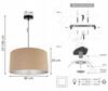 Hanging Lamp, Ceiling Chandelier, Chrome, Velvet Lampshade