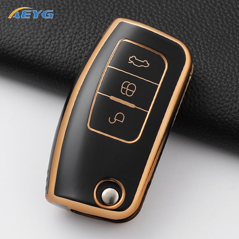 Car Key Case Cover for Ford Focus 2 MK2 Fiesta Mondeo Galaxy Ecosport Kuga Escape Falcon B-Max C-Max Keychain Accessories