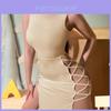 Urban Style Sleeveless Bandage Dress With High Split For Summer Casual Women