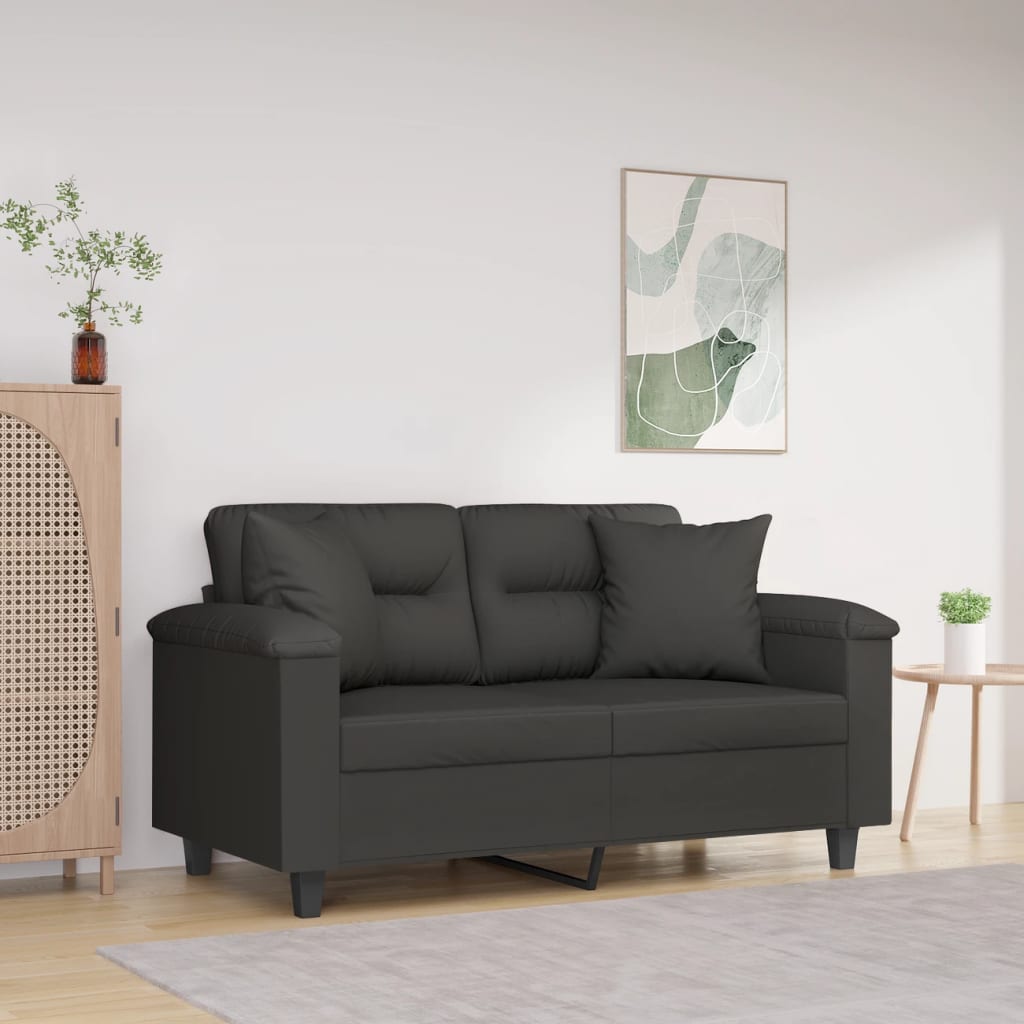 Decorative Cushions 2 Pcs. Dark Gray 40x40 Cm Microfiber Fabric