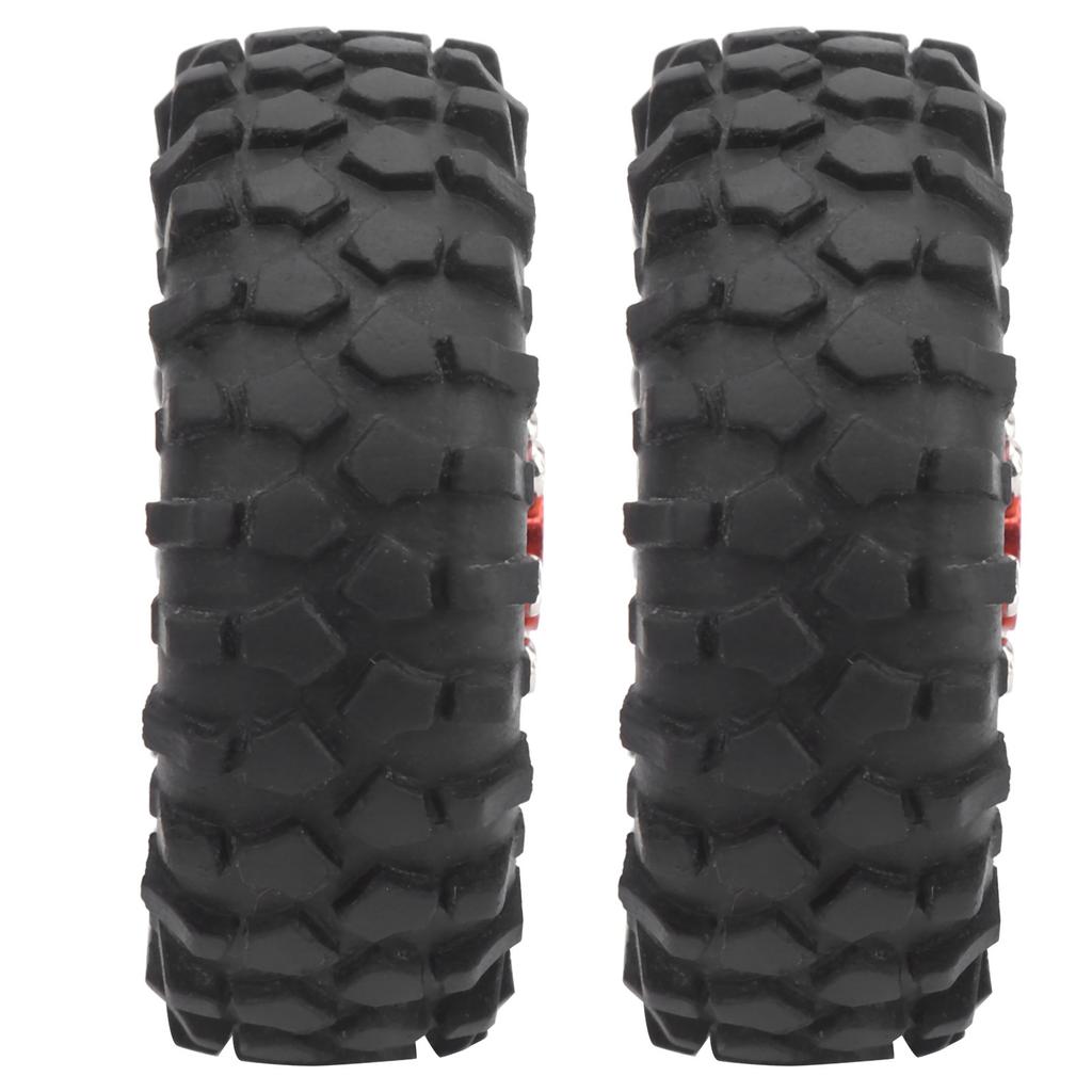 2Pcs Truck Wheel Rubber Tire 55mm Dia Aluminium Alloy Fit for WPL D12 110 RC CarRed