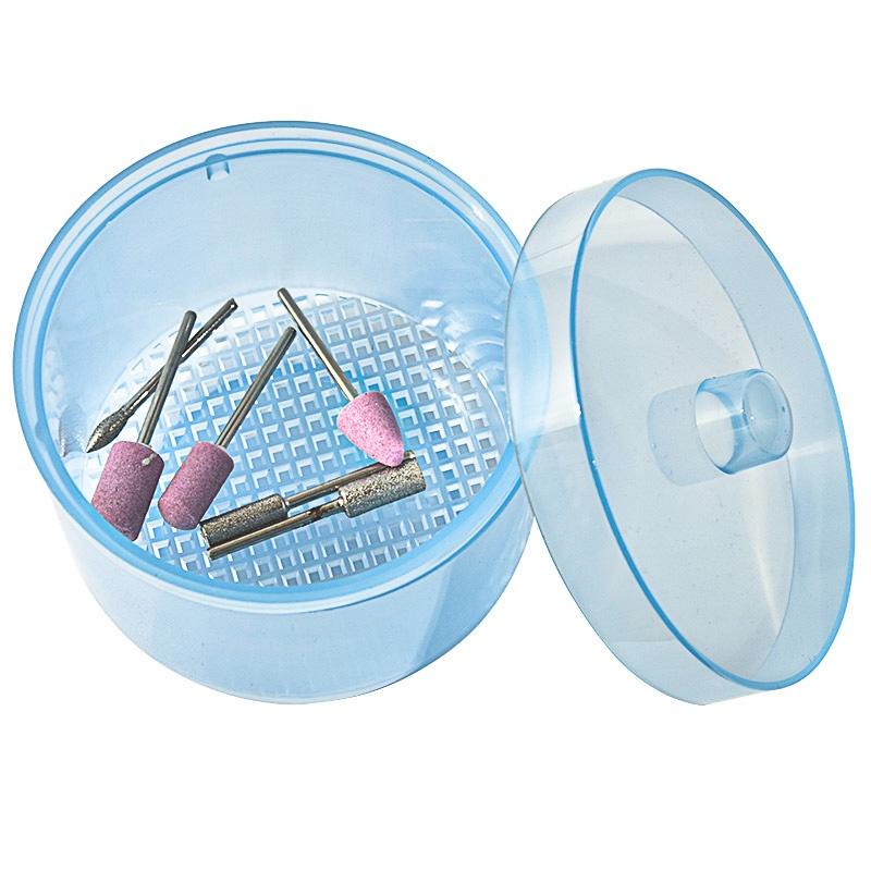 4 Color Disinfection Storage Box Nail Accessories Clean Sterilizer Soak Bowl Container 1Box Round Nail Tool Cleaning Box