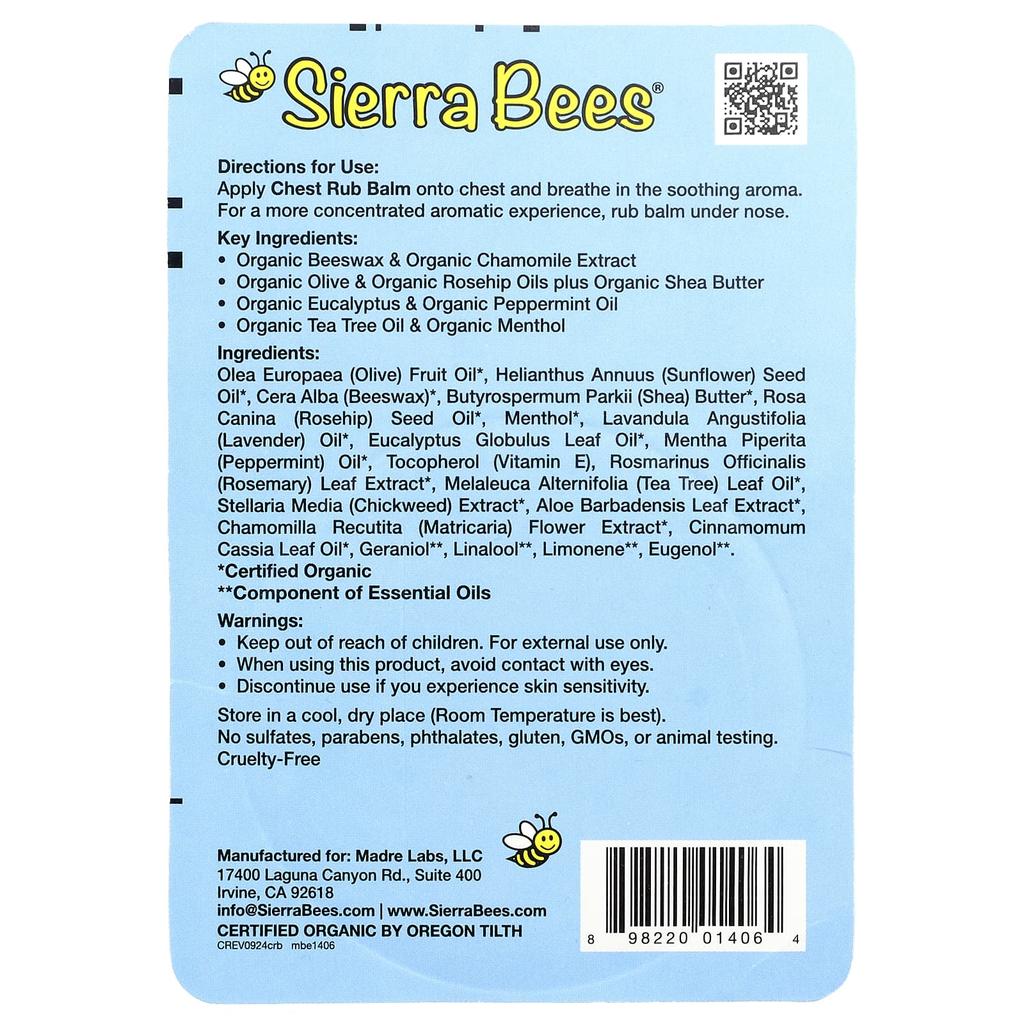 Chest Rub Balm, Eucalyptus & Peppermint, 17G(0.6Oz)