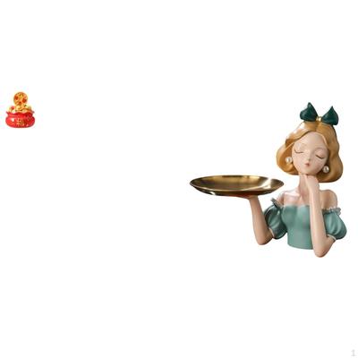 Festival Treasure Princess Figurine Ornament Modern Statue Multipurpose Key Holder Tray Cornucopia