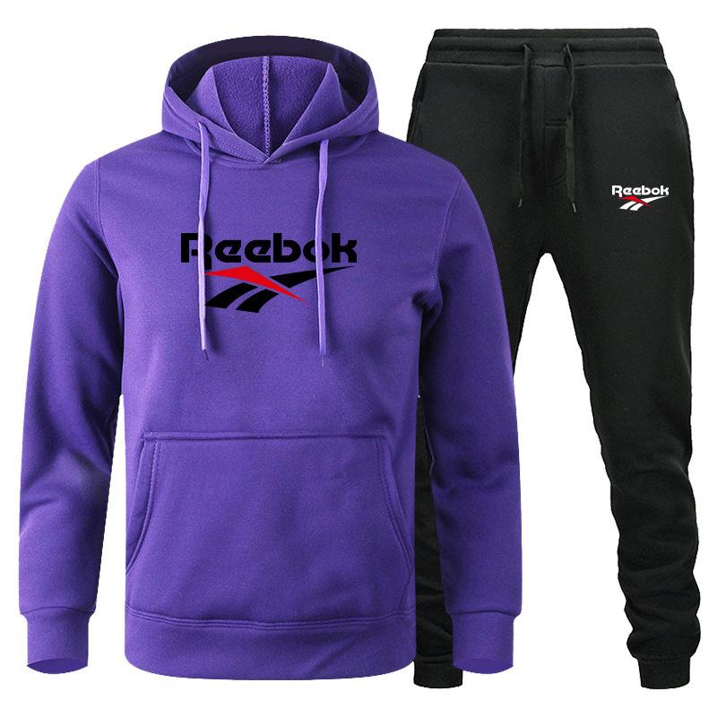 Fashion Printed Sweatshirt Pants Set Men Casual Sports Two-piece Head Thickened