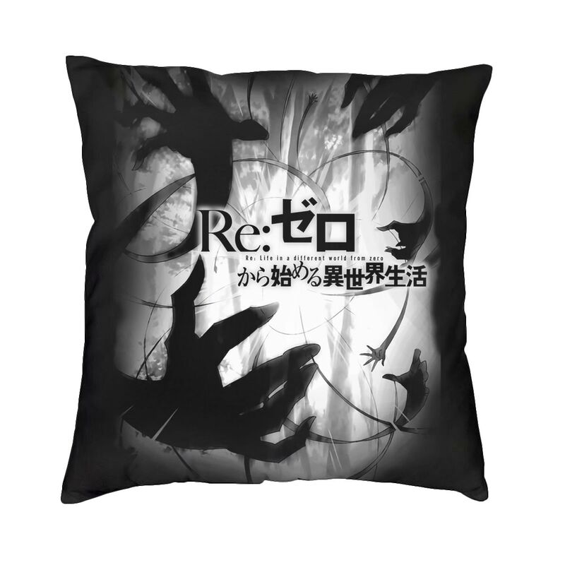 Anime Animation Novel Re Zero Cushion Cover 45x45cm Decoration Print Rem Throw Pillow Case for Living Room Doublesided