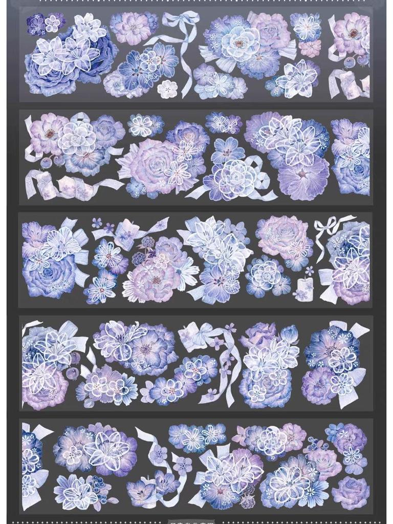 Falling Sunset Tide Washi Tape & Stickers for Journals: Flowing Hemp Ancient Style