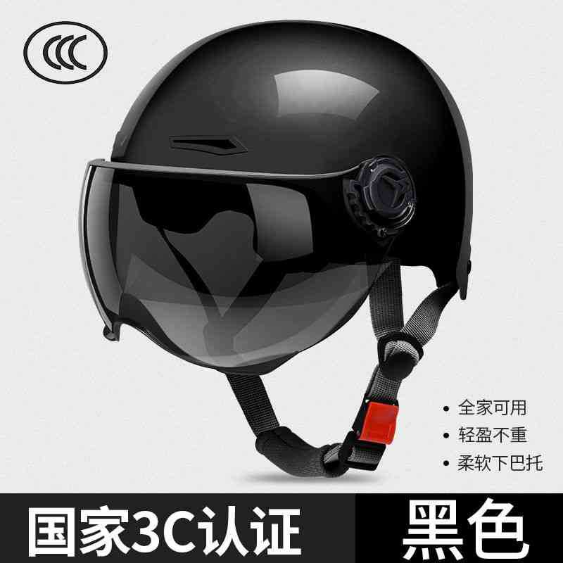 

Electric motorcycle helmet men and women s hat autumn and winter four seasons battery car riding half helmet