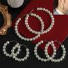 Party Big Circle Fashion Elegant Round Shape Pearl Hoop Earrings Drop Dangle Ear Stud