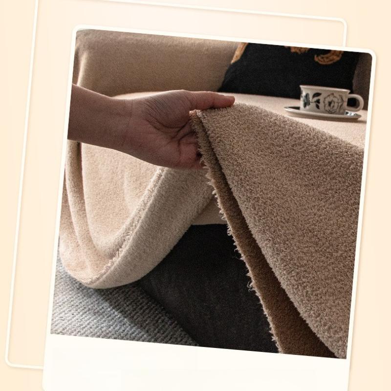 Plush sofa cover, sofa cover, autumn and winter, a whole all-inclusive thickened seat cushion