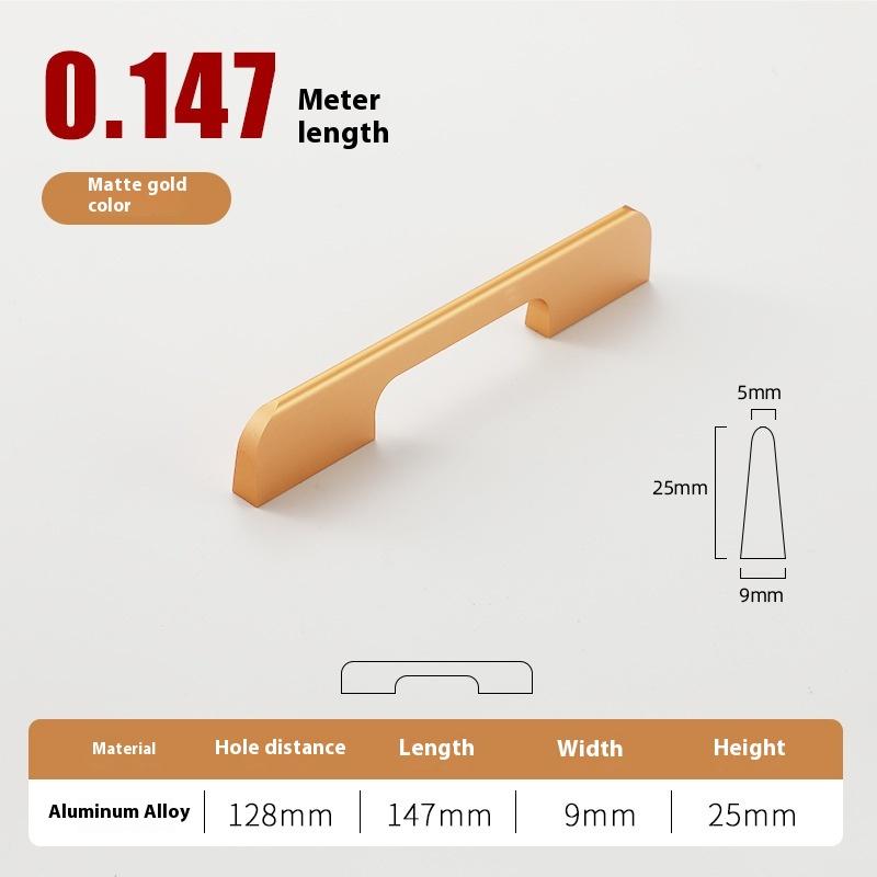 Solid Black Lengthening One Meter Cabinet Long Handle Modern Simple Lengthening Cabinet Door Handle