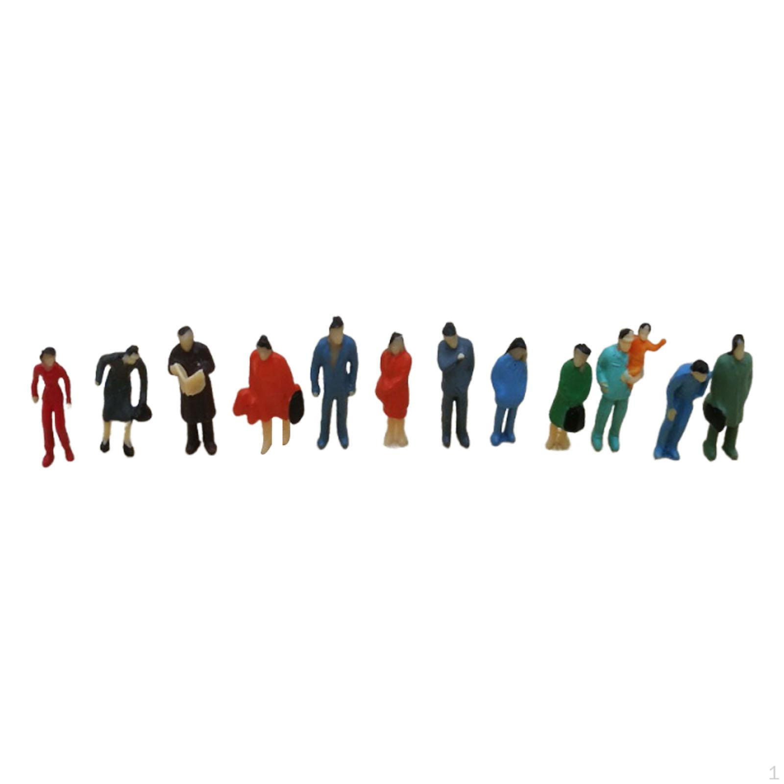

12Pcs Mini People Figures 1:87 Photo Props Gifts Diorama Miniature Layout for Railway Sets