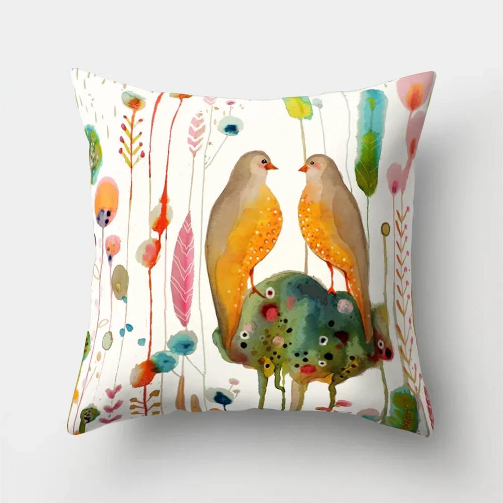 Mode Kissenbezug Cartoon Funda Cojin Sonnenaufgang Überwurfkissen für Schlafzimmer Regenbogen Kissenbezug Housse De Coussin Hogar