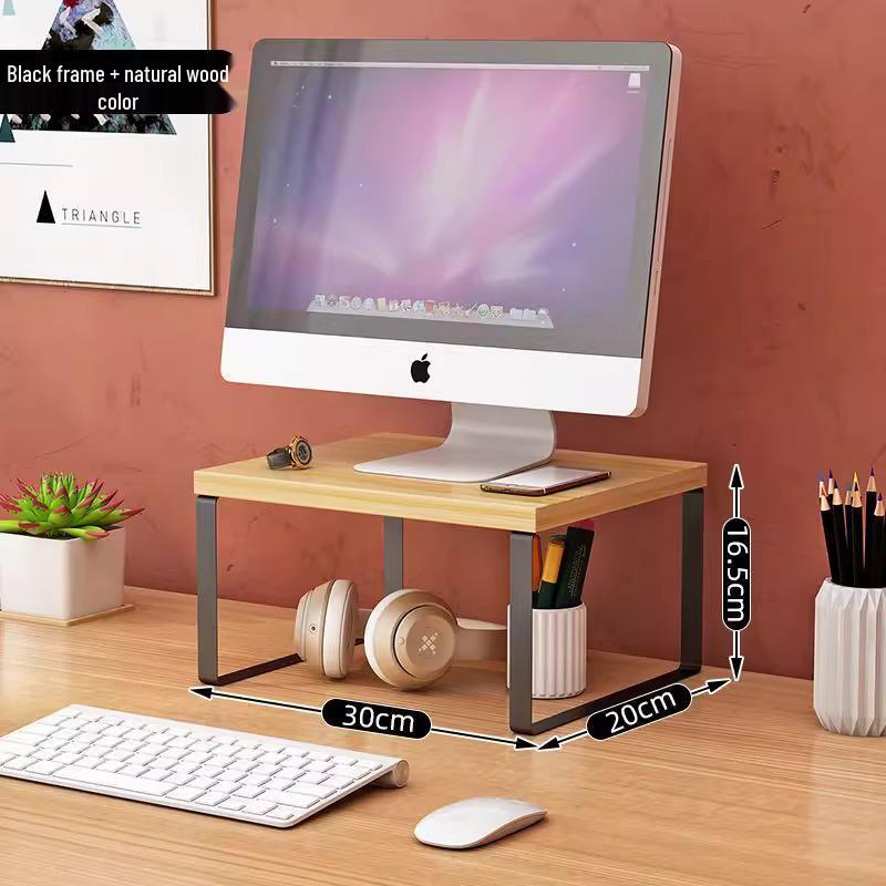 Desktop Bookshelf Monitor Riser and Storage Rack for Office Desk