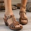 2026 Sommer Neue Damen Plateau-Sandalen mit hohem Absatz Ein Riemen mit Schnalle Modische Elegante Freizeitschuhe