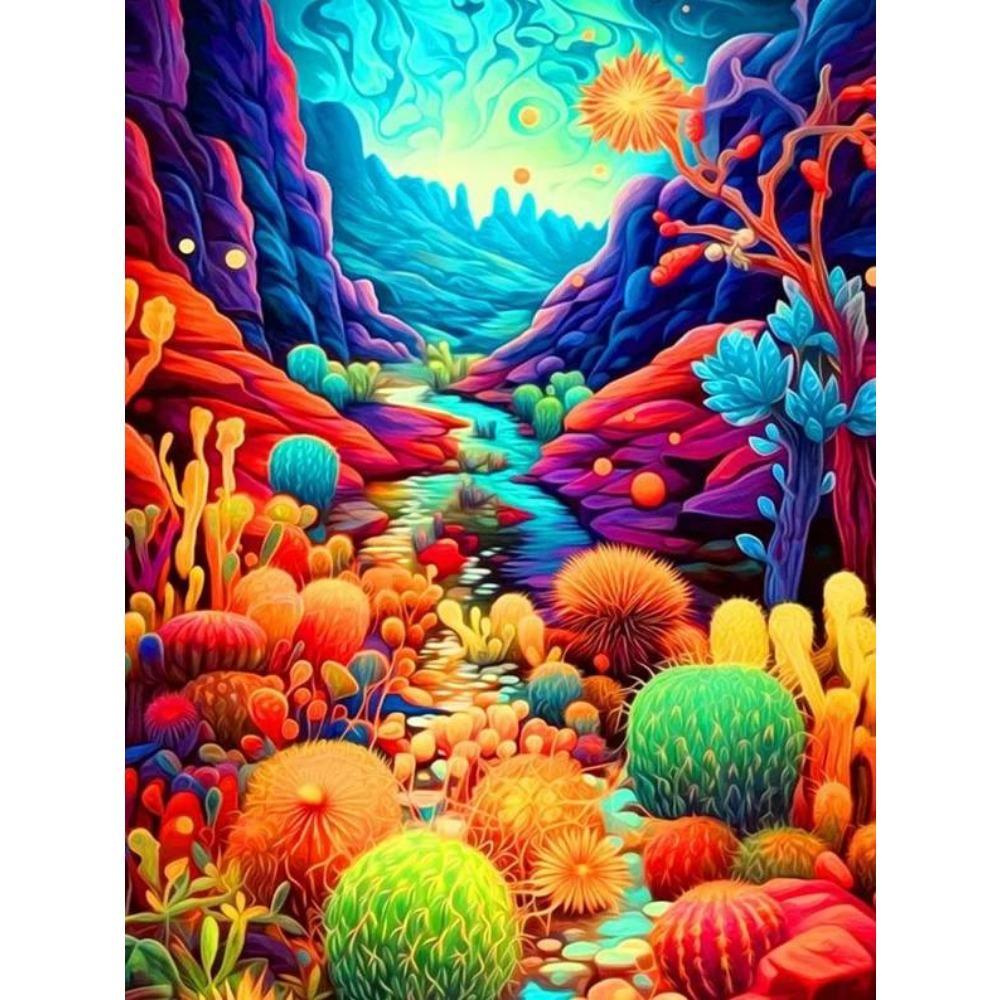 DIY Full Round Diamond Painting Cross Stitch 3D Animal Home Decorative Art Landscape Painting Diamond Painting 5d Diamond Art Painting