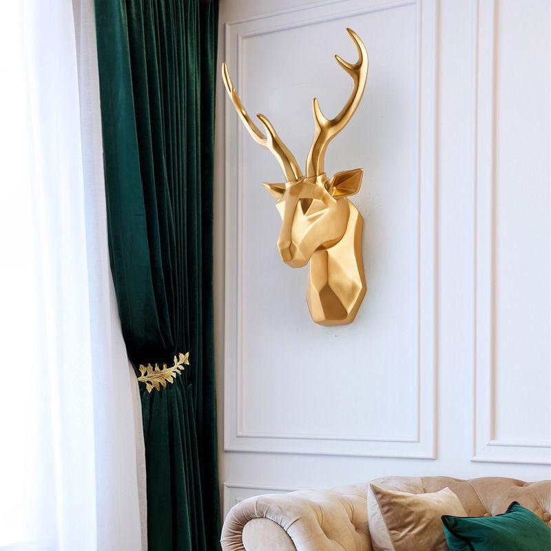 Nordic Modern Deer Head Wall Pendant for Living Room