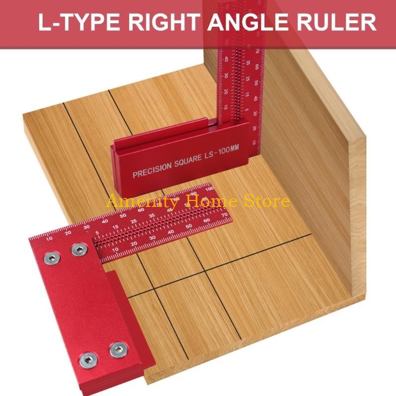 F26C Precisions Woodworking Square L Shaped Right Angles Measuring Tool L Angles Rule Tool for Carpenter & Projects