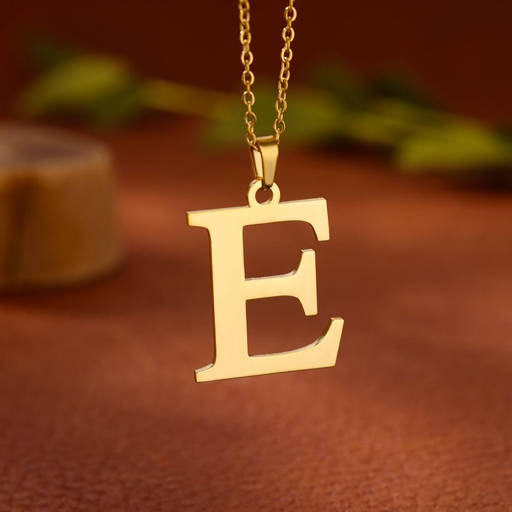 Elegant Initial Letter Stainless Steel Necklace Women Gold Color Alphabet Pendant Necklaces Vintage Waterproof Zircon Gifts