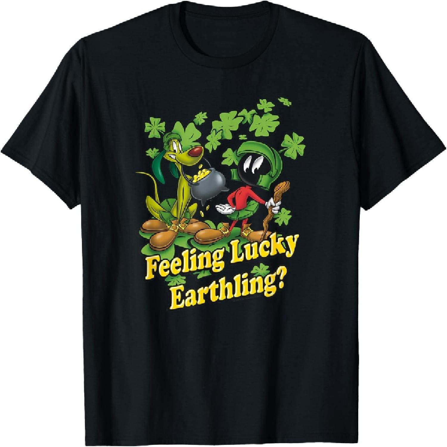 Looney Tunes Marvin The Martian Feeling Lucky T-Shirt S