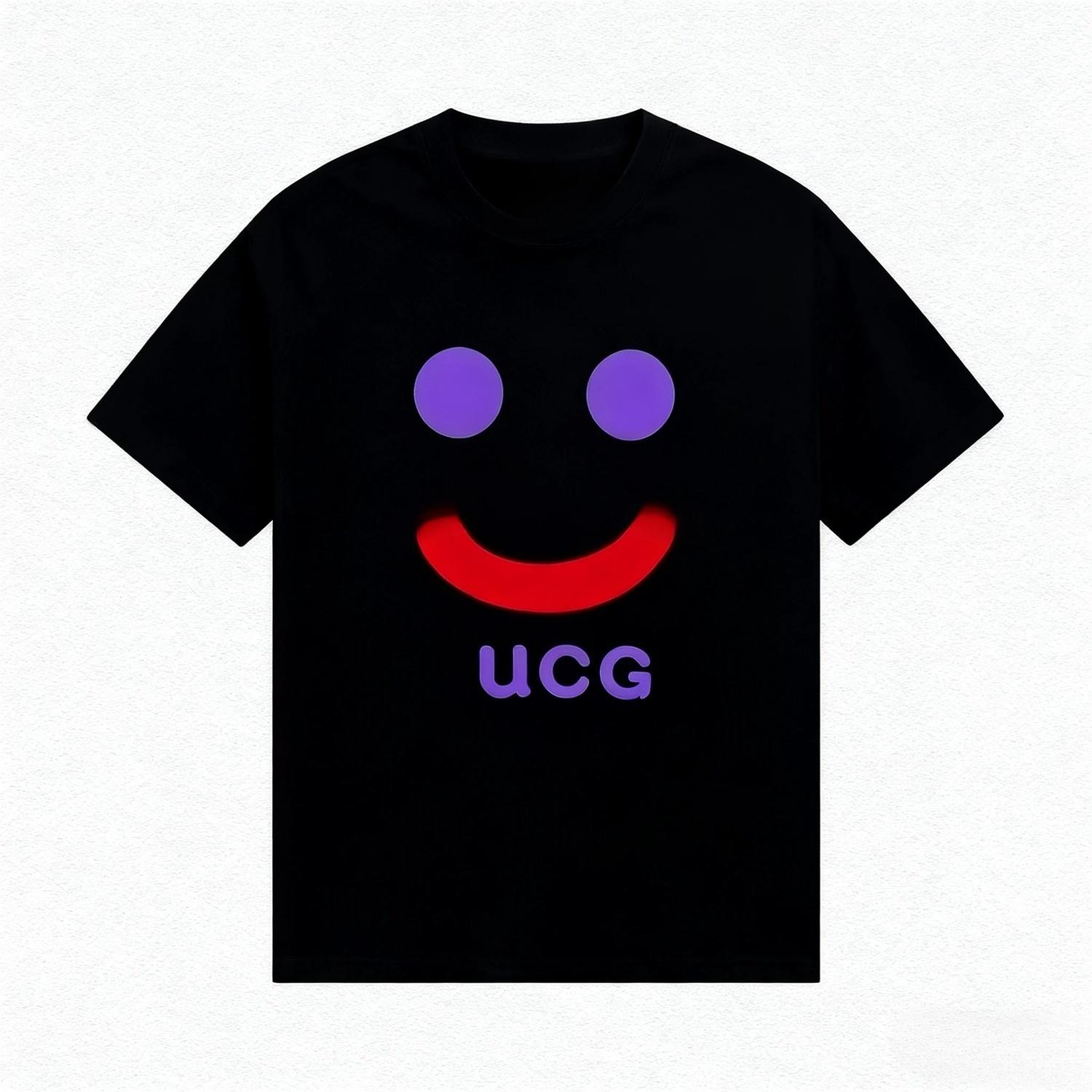 Loose round neck short sleeve printing fashion cartoon pattern t-shirt s comfortable summer tops Autumn and winter innerwear S чёрный