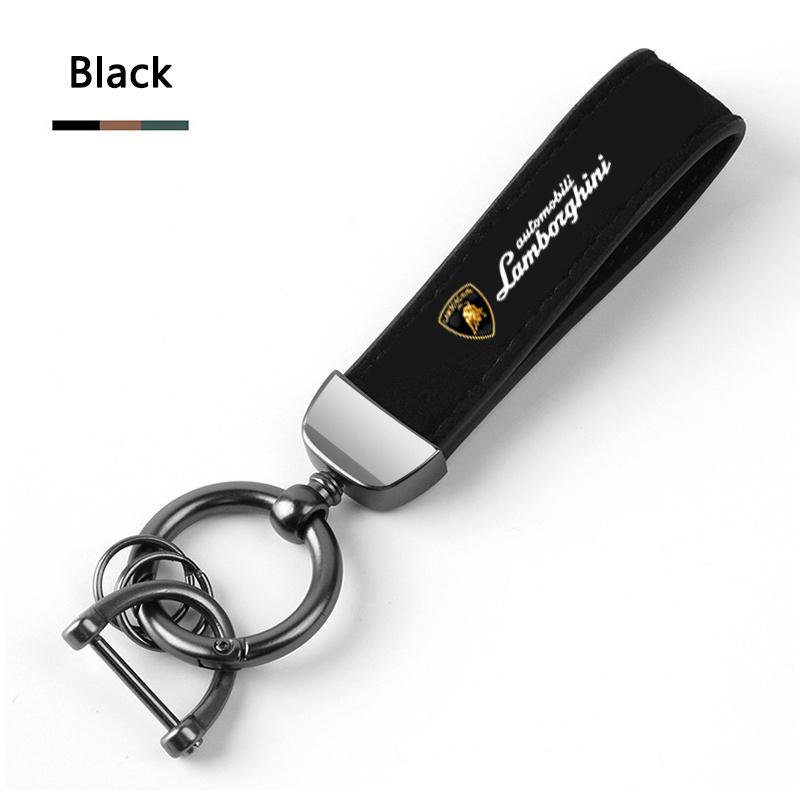 Vintage Key Chain Accessories Leather Suede Car Keychain Ring For Lamborghini LP570 LP610 Urus LP700 LP770 Gallardo Aventador