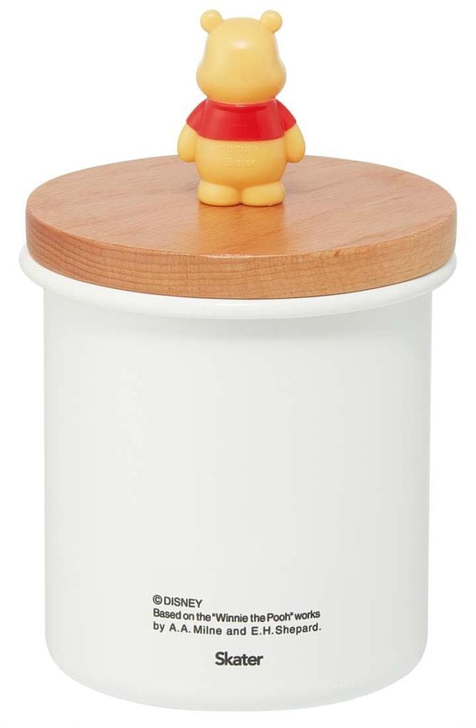 Skater Enamel Canister with Wooden Lid, 750ml, Disney Winnie the Pooh Mascot, ENC8D-A
