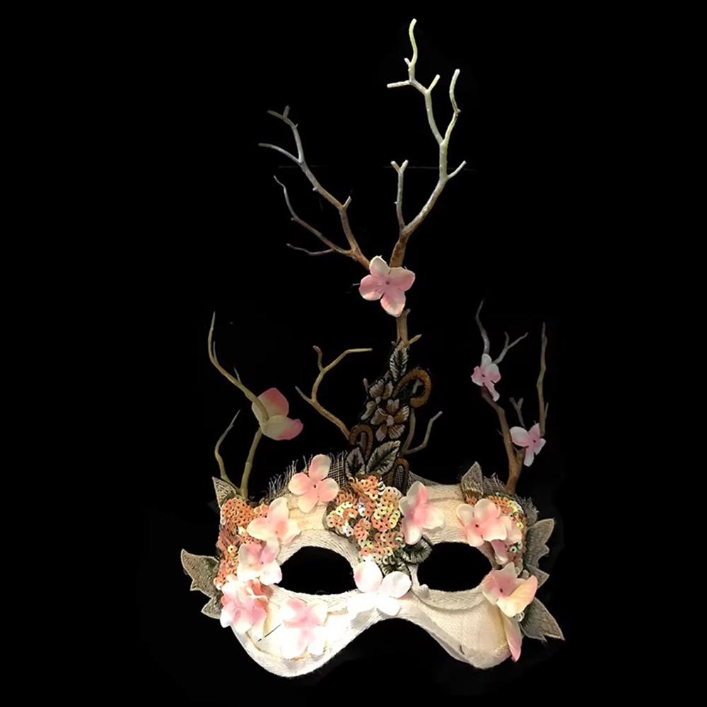 Maskenballmaske für Damen Venezianische Masken Weihnachten Damen Blumen Halbgesichtsmasken Augenmaske Cosplay Spitze Blumenastmaske