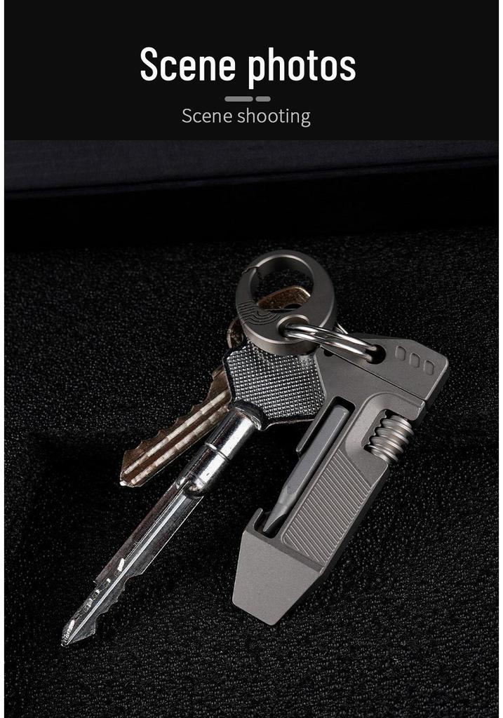 Titanium Alloy Mini Multi-tool: Wrench, Screwdriver, EDC Bit, Bottle Opener