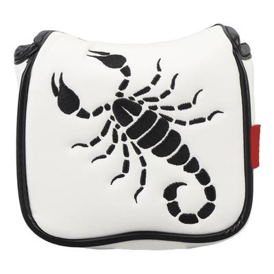 Putter Head Protective Cover Embroidery Pattern Square PU Water Proof Single Ear Club Storage Bag White