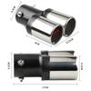 Decoration Chrome Tail Pipe Stainless Steel Car Styling Universal Curved Double Outlet Car Exhaust Trim Muffler Pipe Tail Car