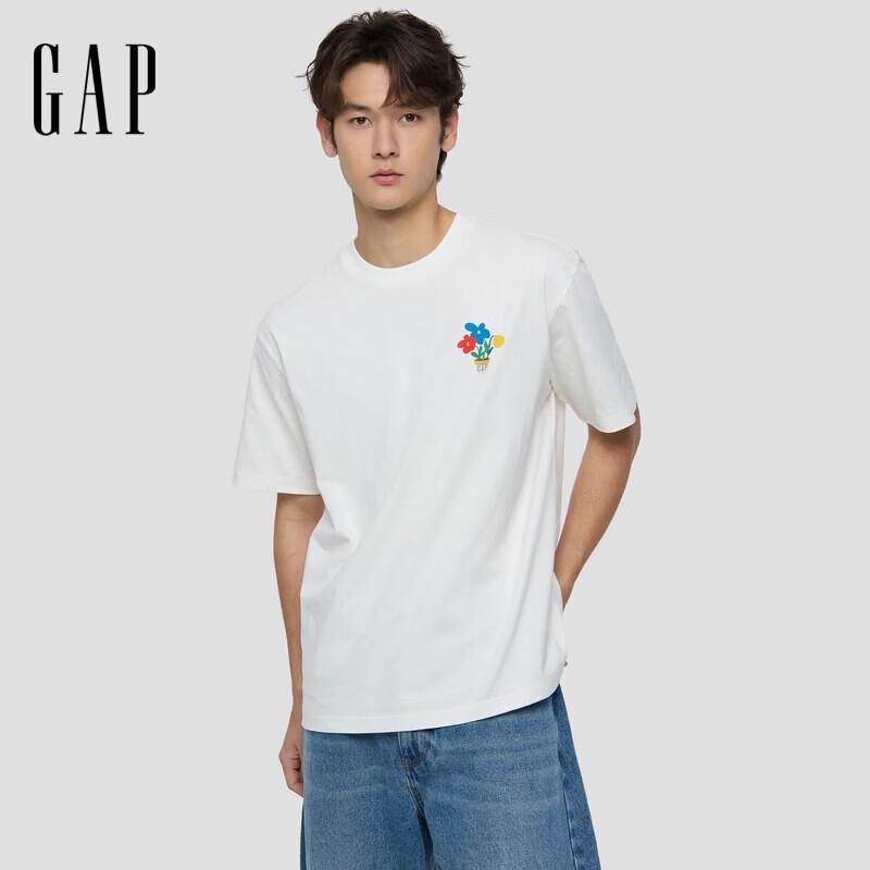 GAP Unisex 2026 Spring Pure Cotton Logo Print Loose Short-Sleeve T-Shirt XL