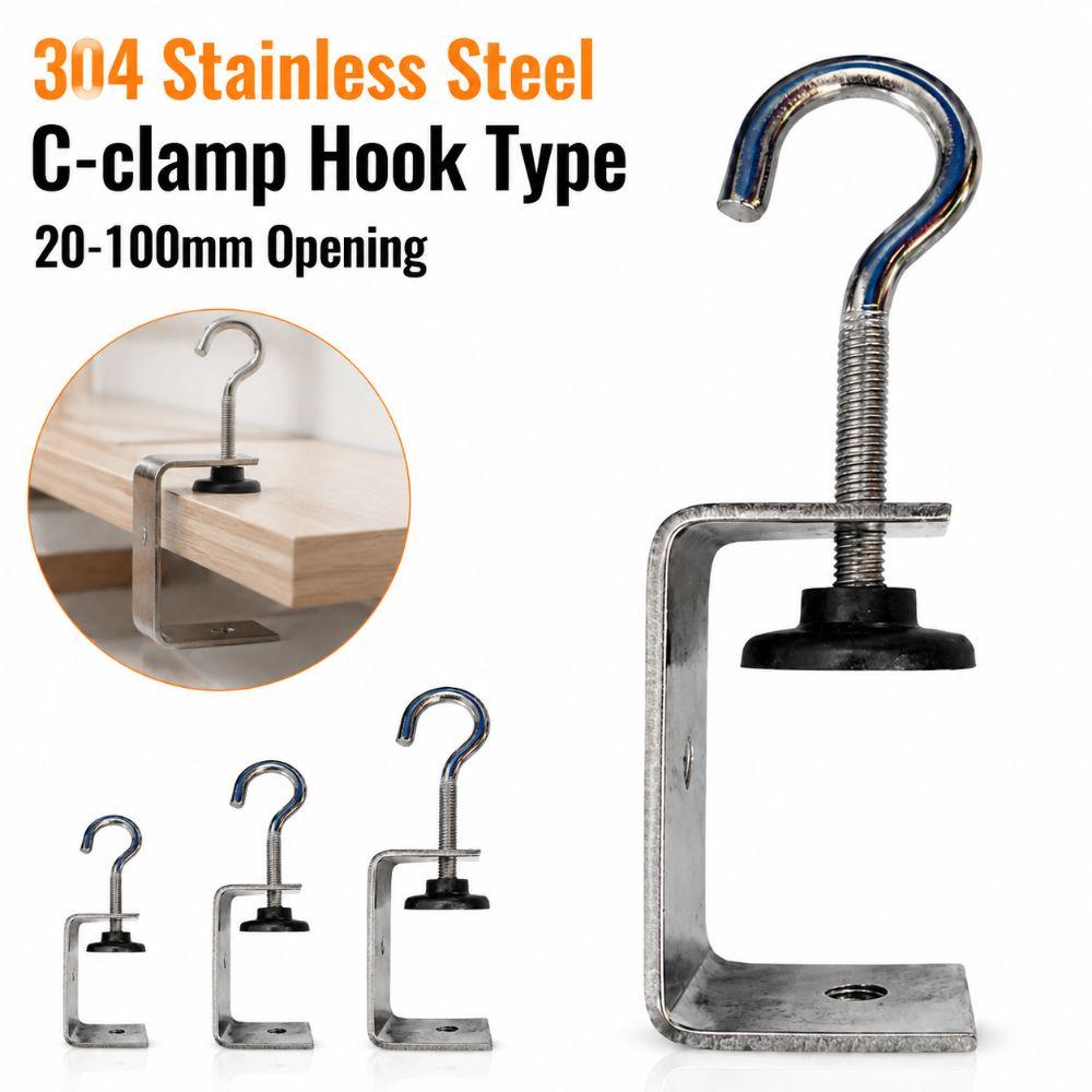 Adjustable C-clamp 304 Stainless Steel Fixed Holder Clip Square Clamp Hardware Fasteners