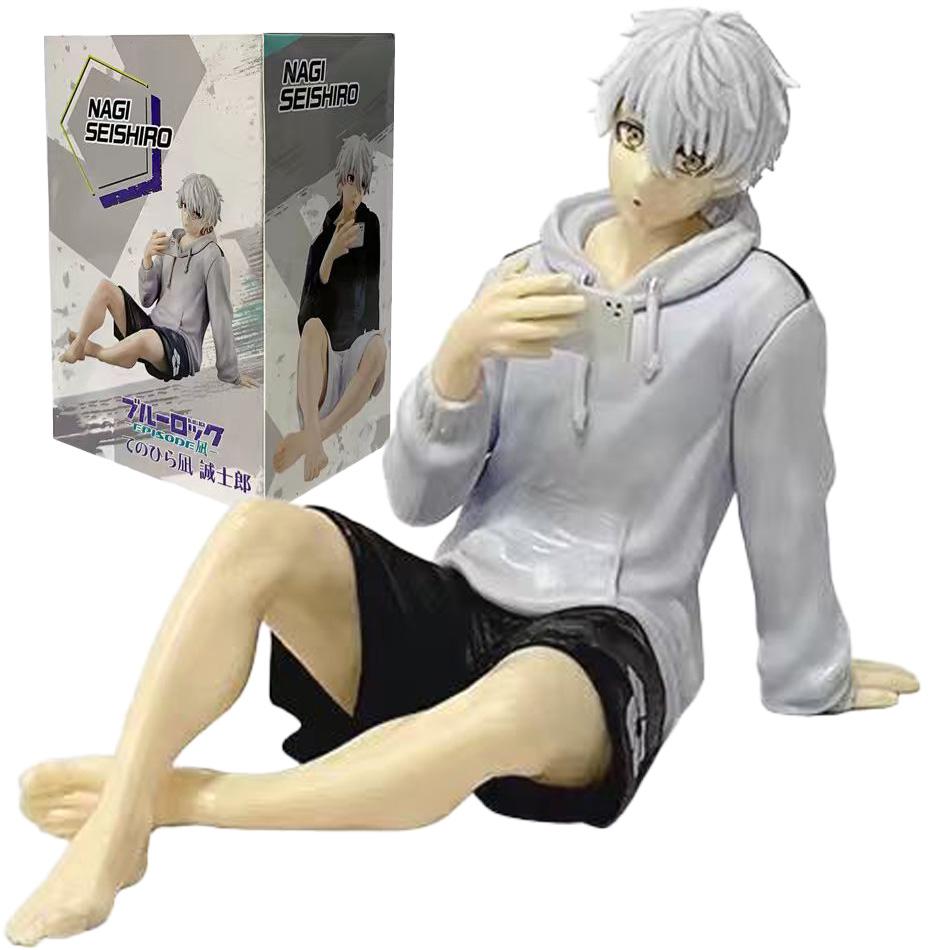 New Blue Lock Action Figures Nagi Seishiro Anime Figure Sitting Figurine Pvc Collectible Model Kids Doll Toys Gifts