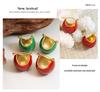 French Retro Temperament Luxury Christmas Red & Green Stud Earrings, Women's Titanium Steel Jewelry.