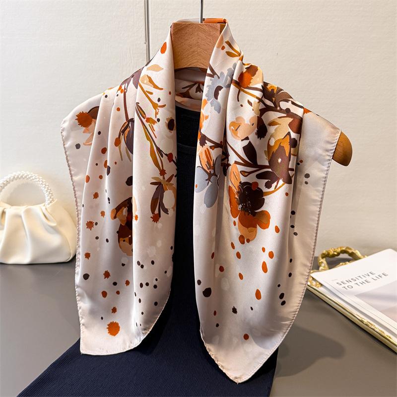 Luxury Brand Printed Scarves Women's Scarf Spring and Summer Floral Decorations Small Neckties Hairbands Bags