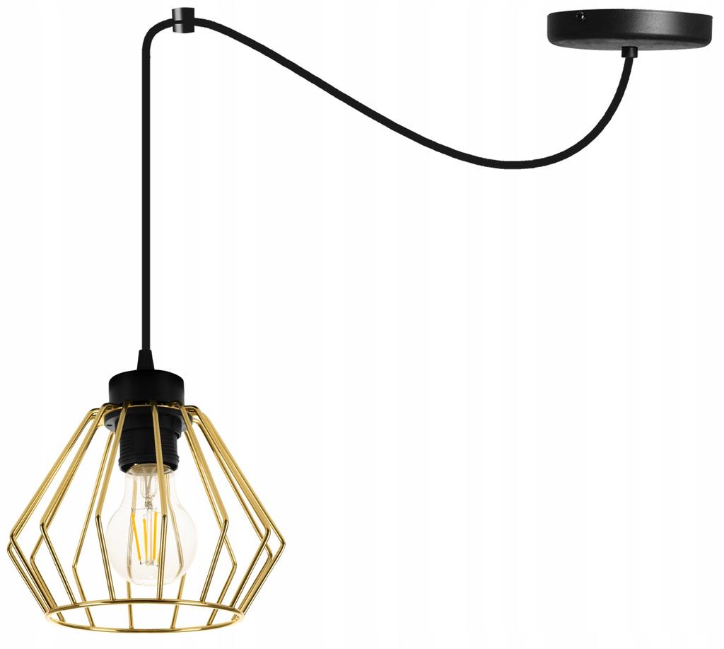 Golden Spider Ceiling Hanging Lamp, Wire Plafon