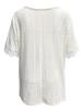 2025 European Women's V-Neck Lace Patchwork Knit T-Shirt