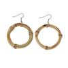 Boucles d'oreilles créoles pendantes rondes en bois de bambou naturel faites à la main Bijoux de mode-r
