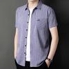 Summer Short-sleeved Slim-fit Shirt Men's Cotton and Linen Non-iron Business T-shirt  Men