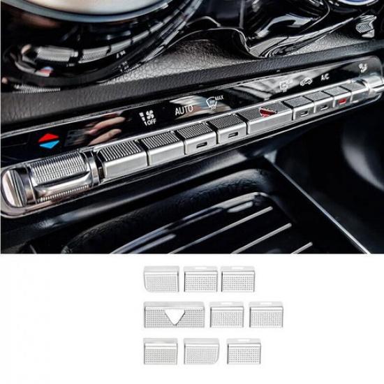For Benz GLB - Aluminum Silver Central Console AC Button Cover Sticker