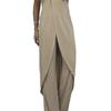 2 Pcs/Set Women Top Pants Set Irregular Hem Wide Leg Solid Color