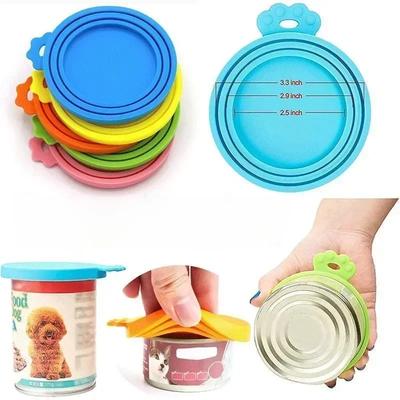 1 Stück Wiederverwendbare 3-in-1 Haustierfutterdosen-Silikonabdeckung Hunde Katzen Aufbewahrungsblech Deckel Dichtungsdeckel Haustierbedarf Für 8,5 cm/7,5 cm/6,5 cm